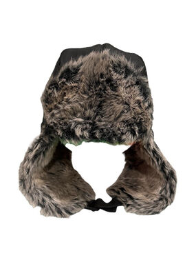 Levi's Hat Trapper Fitted Mens Medium Black Faux Fur Ear Flap Winter Insulated